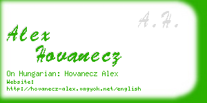 alex hovanecz business card